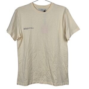 Pangaia 365 Midweight Shirt Organic Cotton Butter Yellow Short Sleeve Womens XS